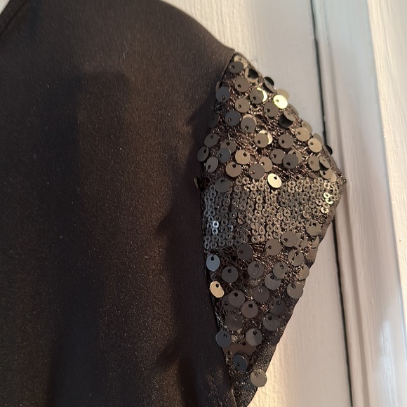 Classi black dress with sequin sleeves. Sz XXL - Picture 2 of 3